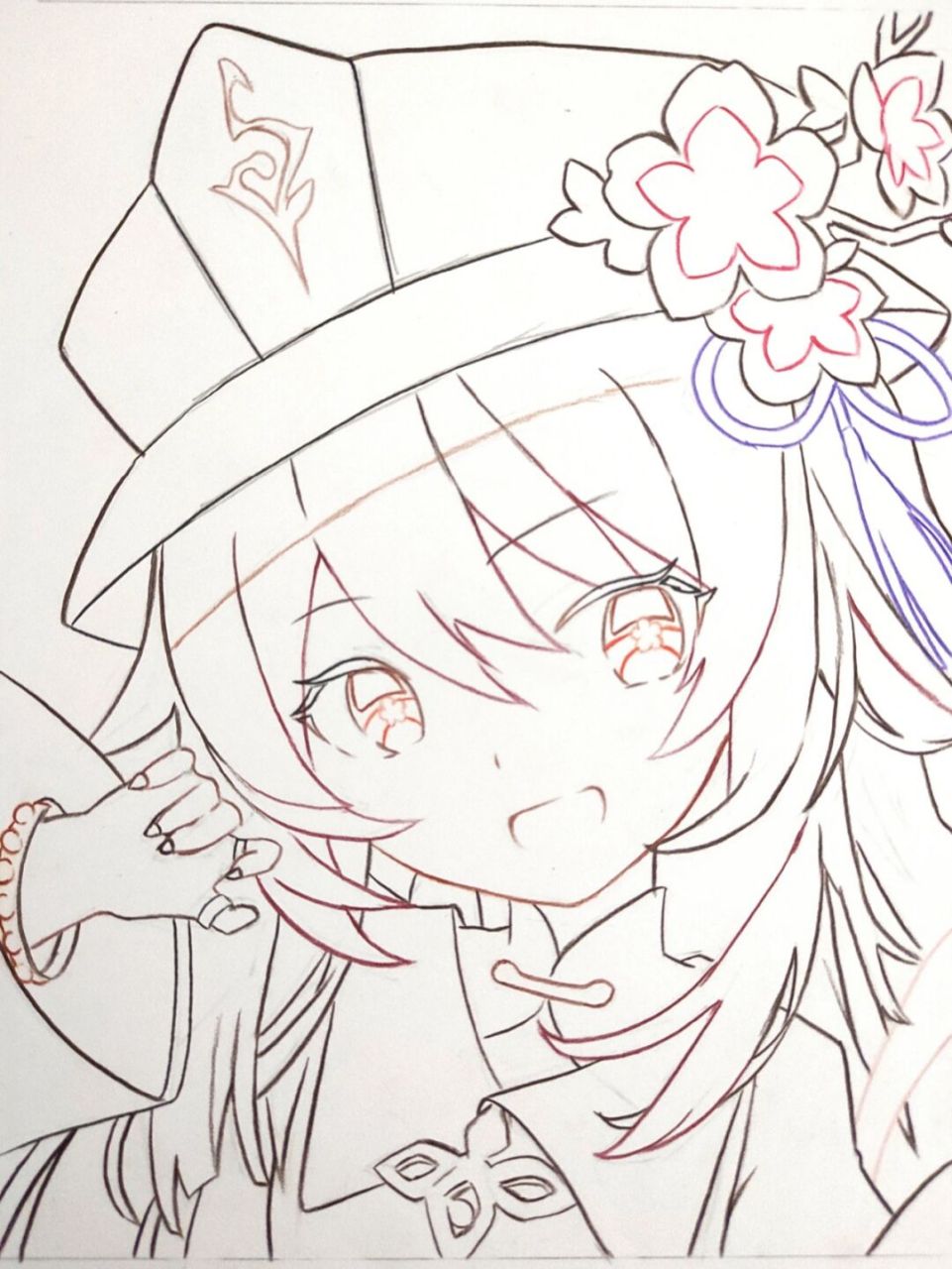 画一个胡桃 可爱#原神