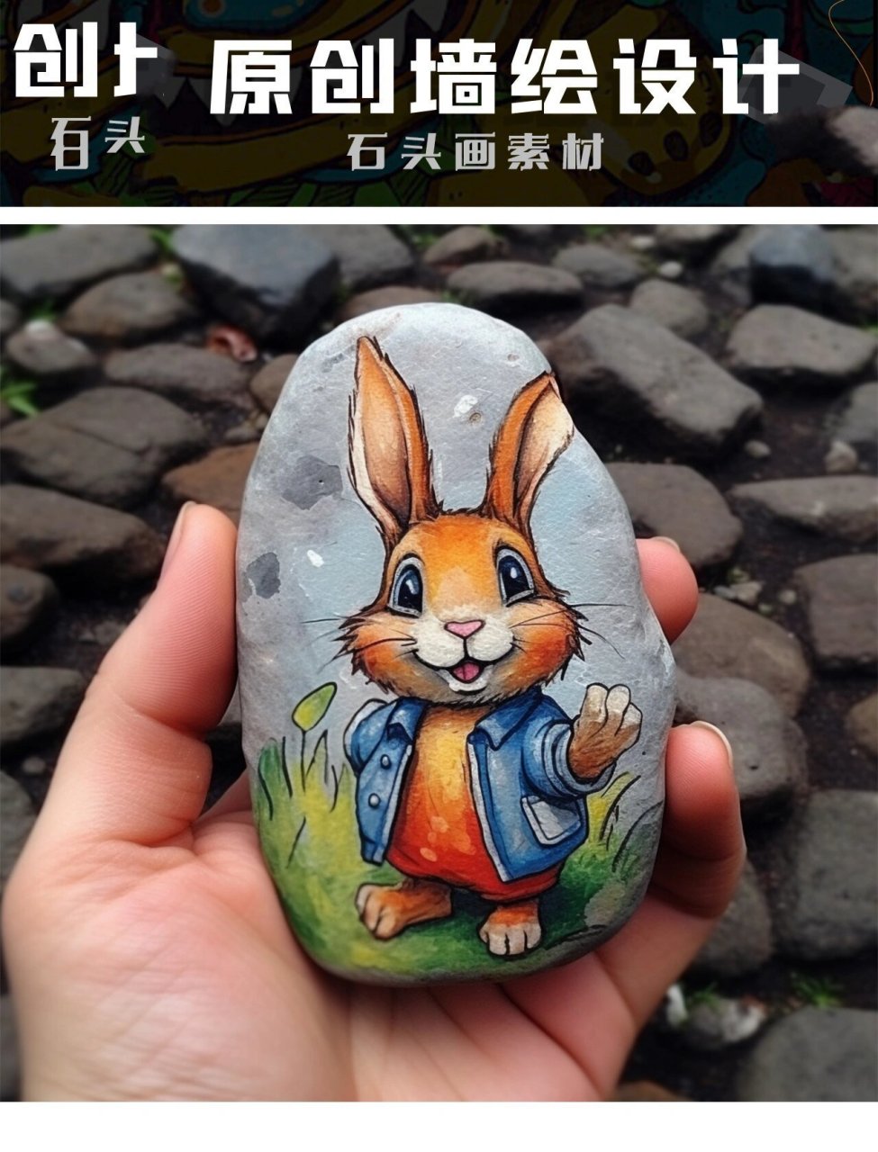 你可以找到精心手绘的卡通石头画,它们是绝对独一无二的艺术品.