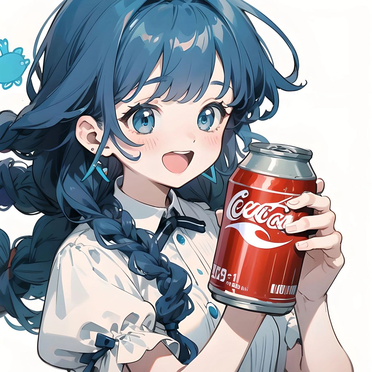 治愈系头像/可乐01女孩/夏天就要喝可乐 中午吃饭的时候喝了一罐