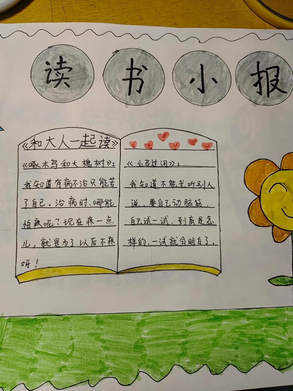 一年级读书小报 和孩子一起制作的读书小报.