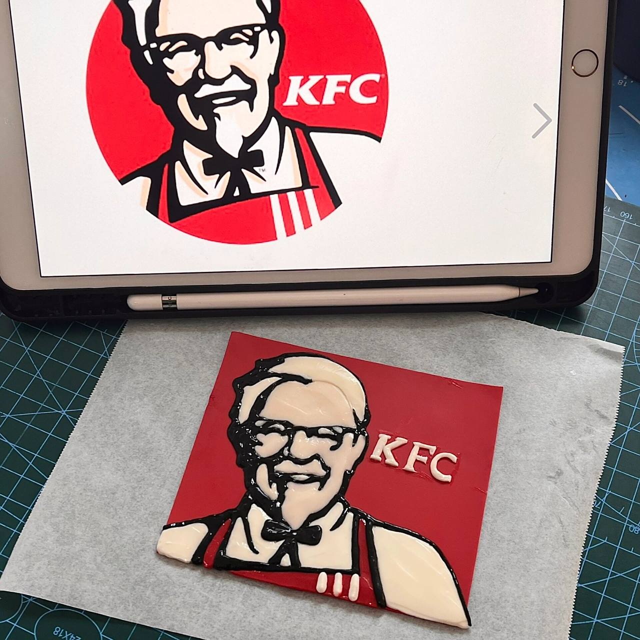 手绘肯德基老爷爷 今天画的比较心急 还有很多细节可以加强