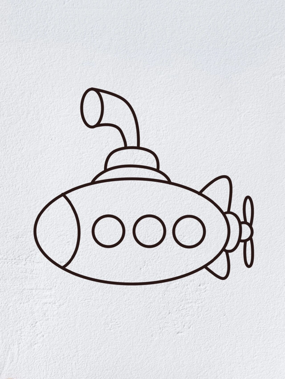 潜水艇幼儿简笔画图片