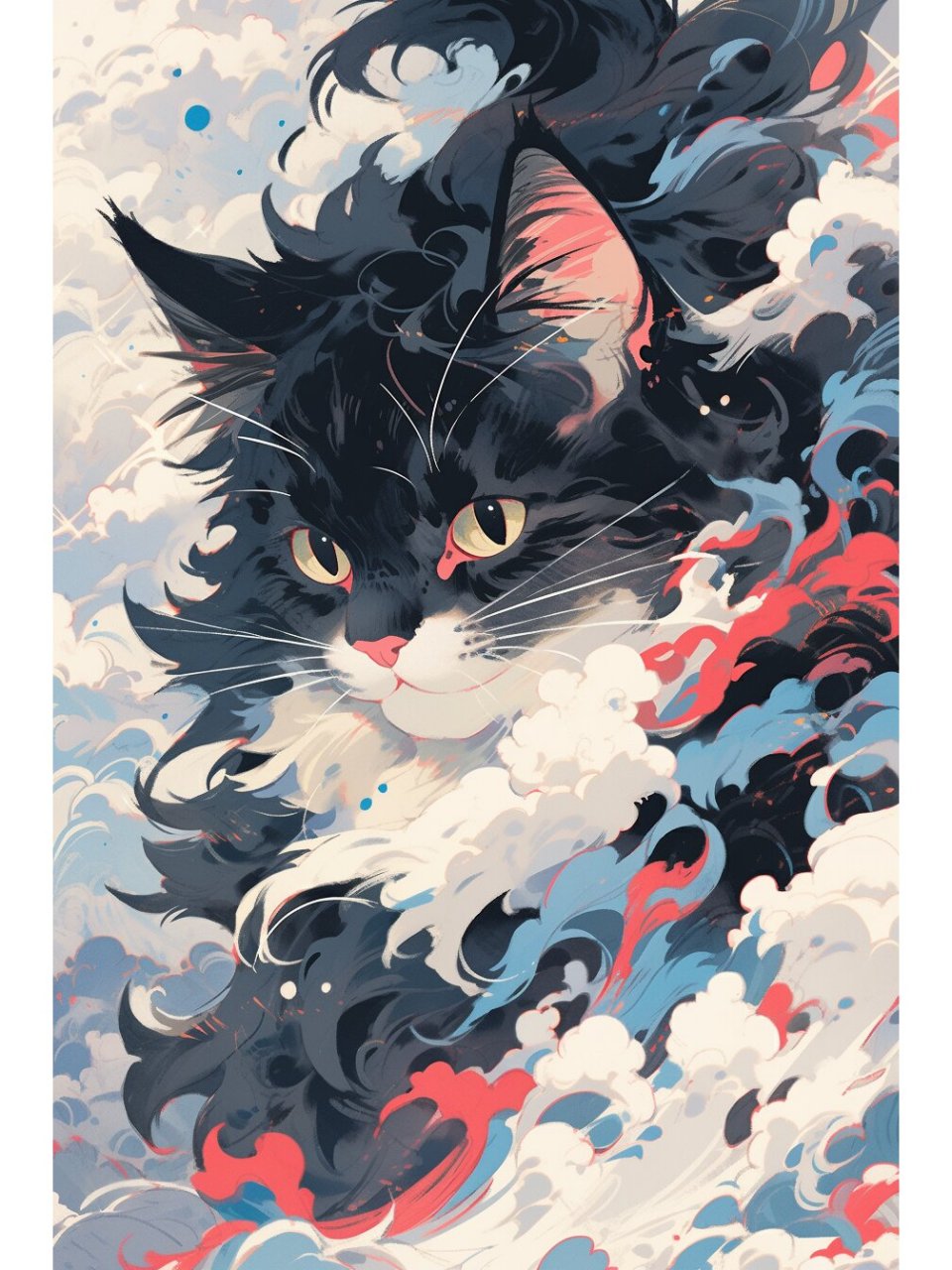 夢幻之境,黑白猫漫步云朵间壁纸78159378 无论哪一张,都能为