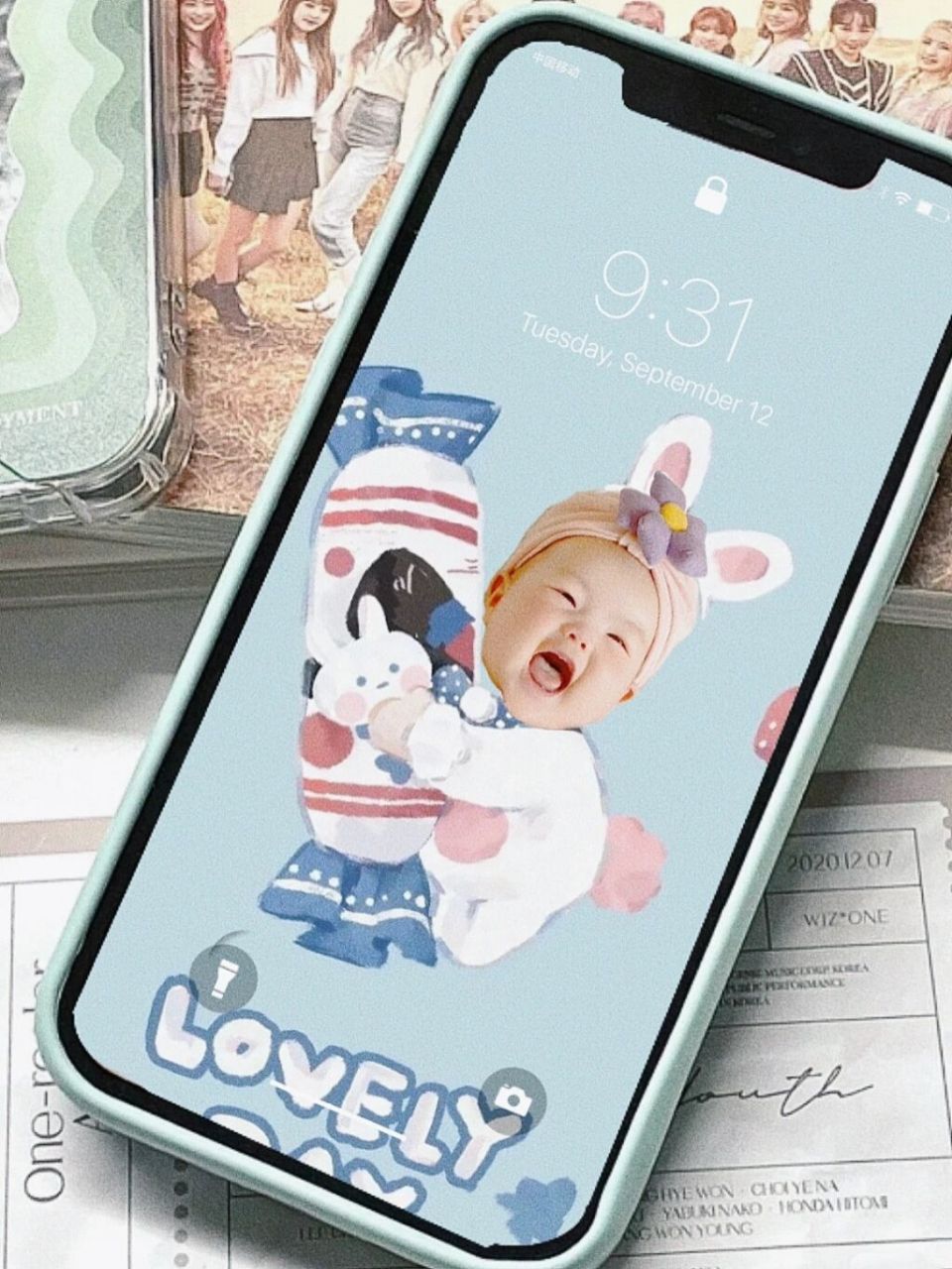 宝宝手机壁纸抠图素材|大白兔女孩97 今日份是可爱的大白兔女孩