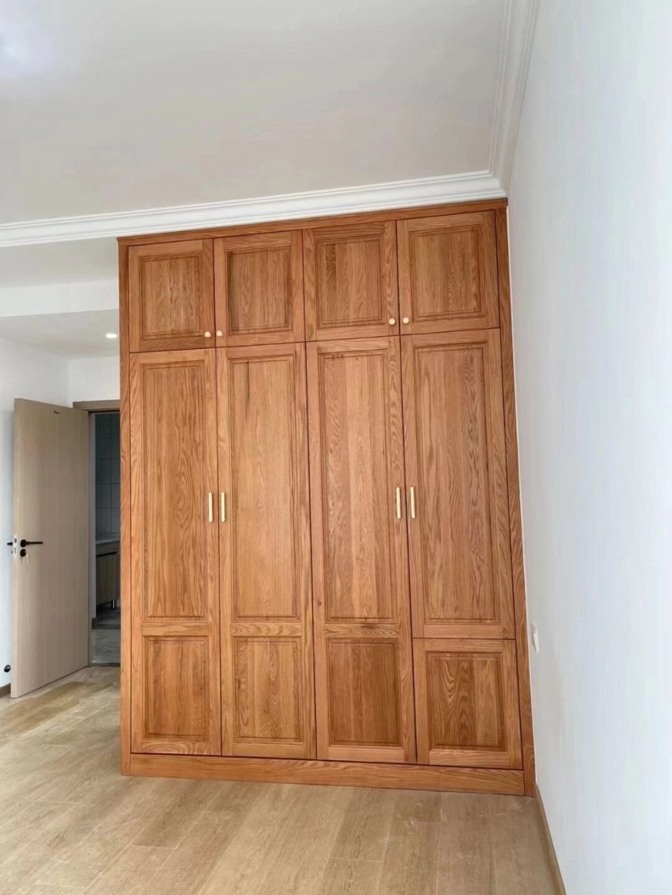 我家的柜子长这样 美国红橡原木清漆