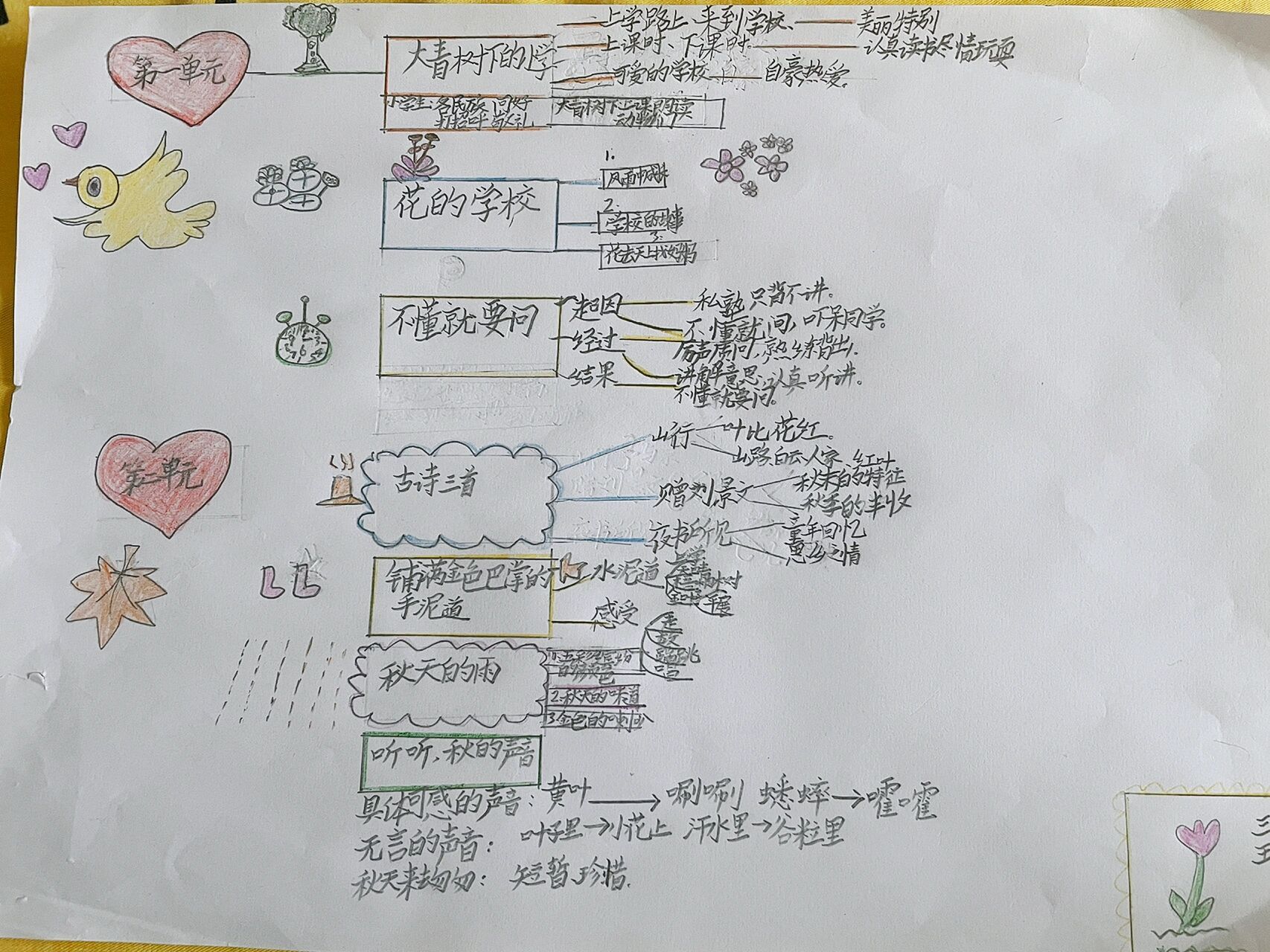 花的学校思维导图语文图片