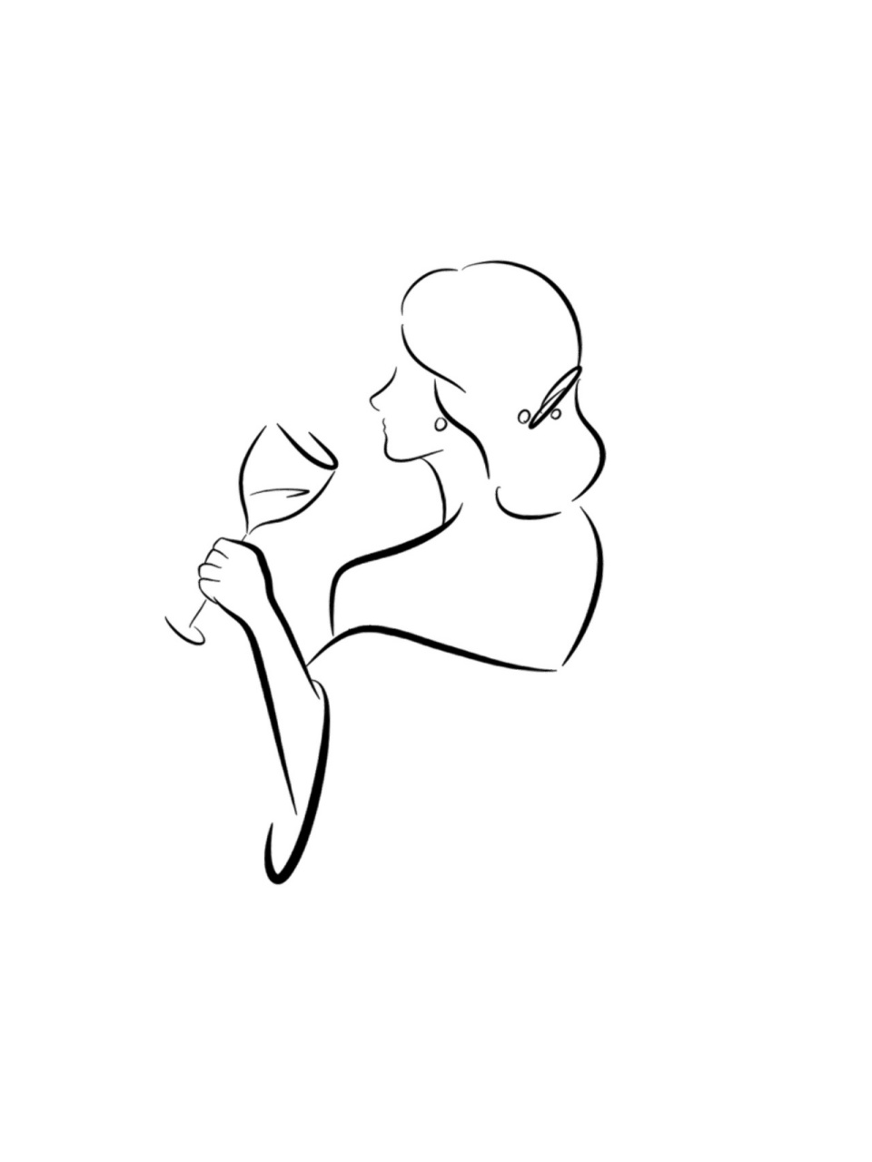 简笔头像|喝酒的女人 原创头像,请勿商用或索求原图,头像可自用.