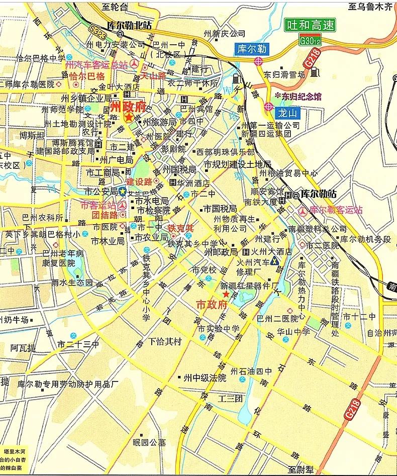 库尔勒市建成区面积115平方公里,这在新疆是第二大城区,库尔勒市区的