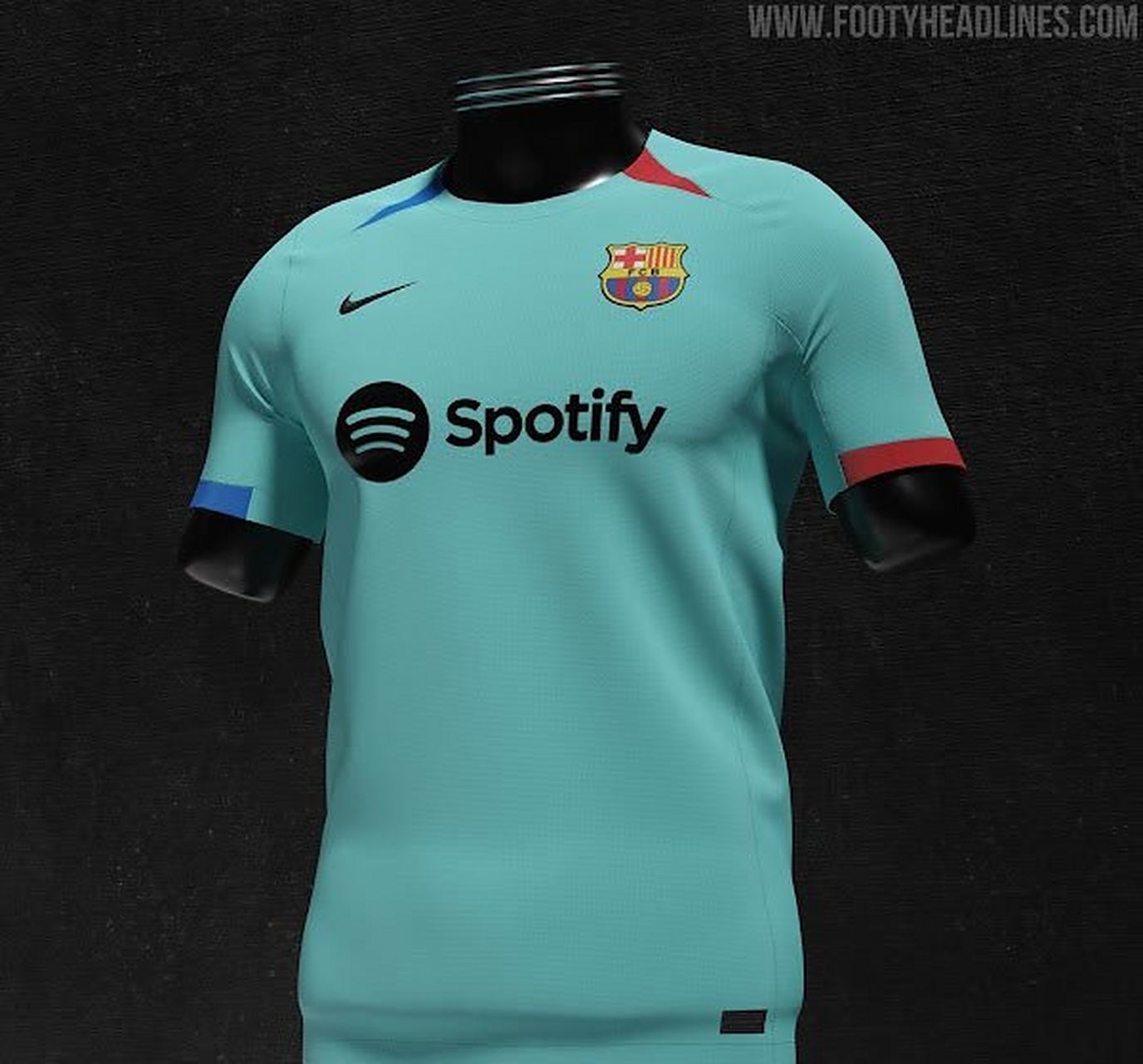 足球装备网曝巴萨下赛季第二客场球衣.