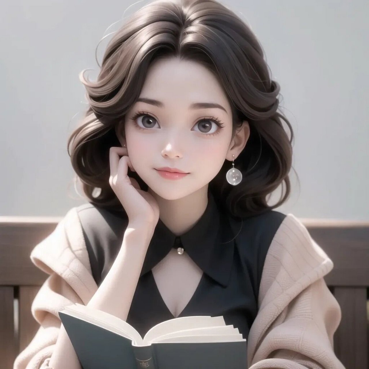 正在看书的女生头像分享96是才女呀98