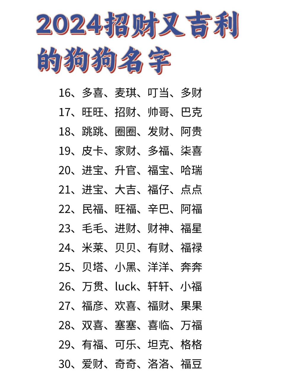2024招财又吉利的狗狗名字  快来为你家狗狗安排一个吧!