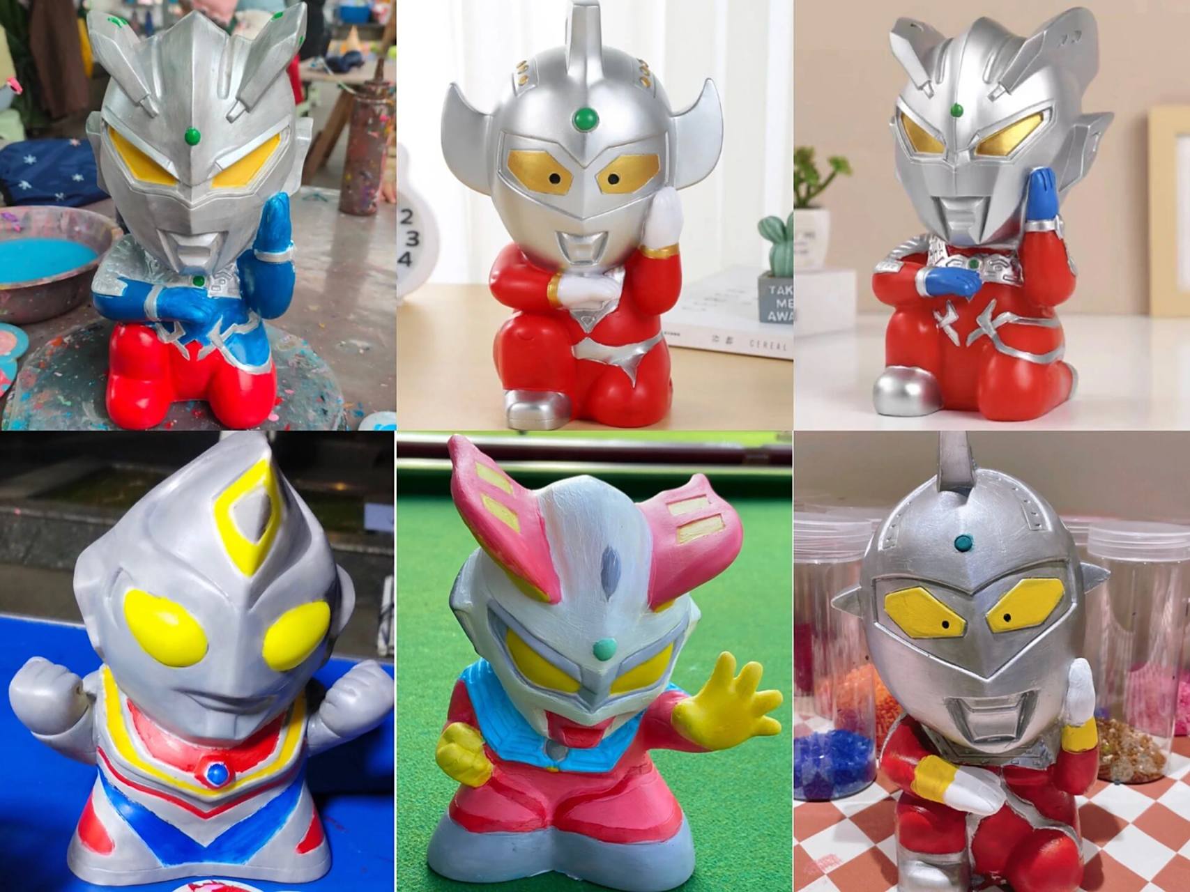 石膏娃娃～奥特曼(34) 石膏娃娃涂鸦,存钱罐,治愈又解压.