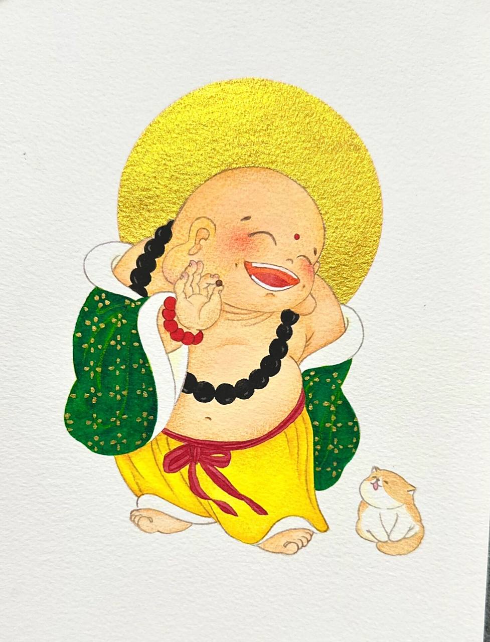 弥勒佛 《長樂集》·逗猫 2023年 9215商用,二改