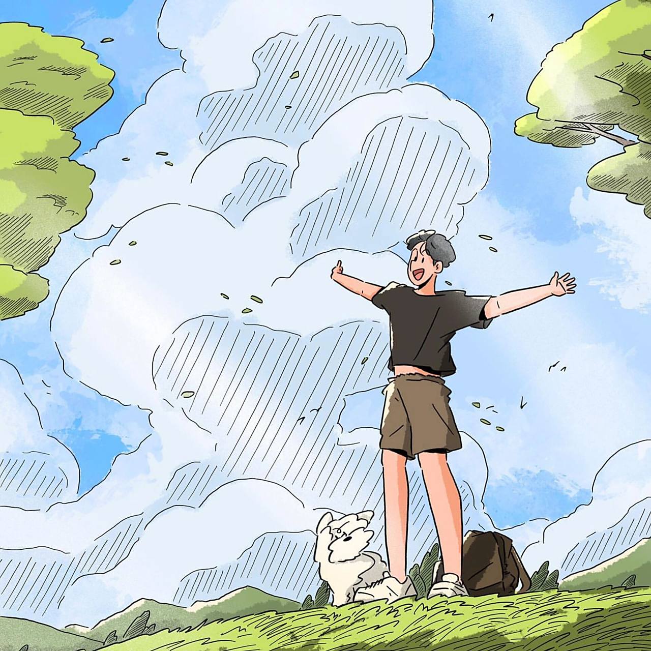 春日男生头像 随手抓一束风,便是整个春天啊