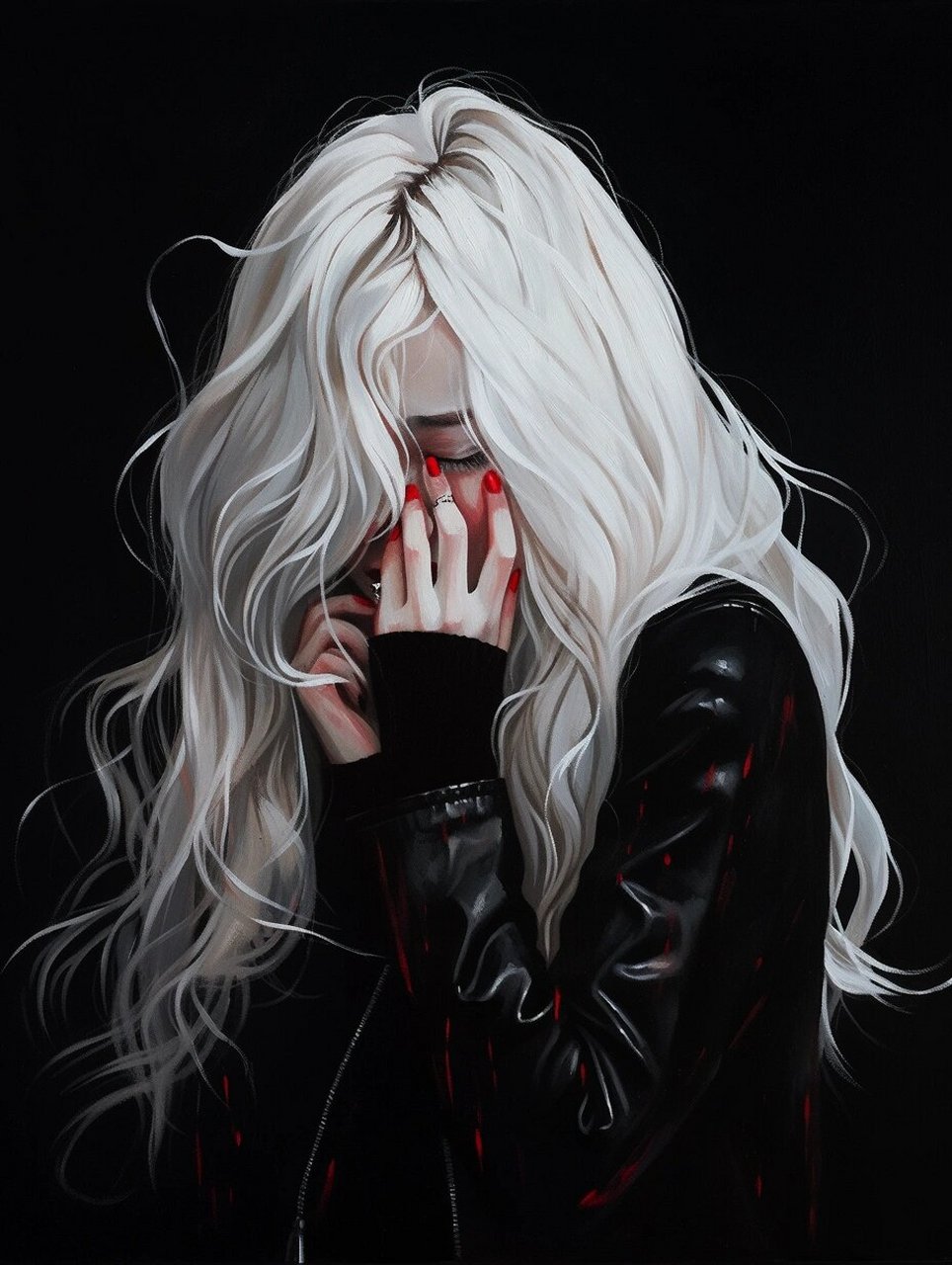 来组拽姐头像 发现大家喜欢看酷酷的白发小姐姐,那就做点拽拽的头像