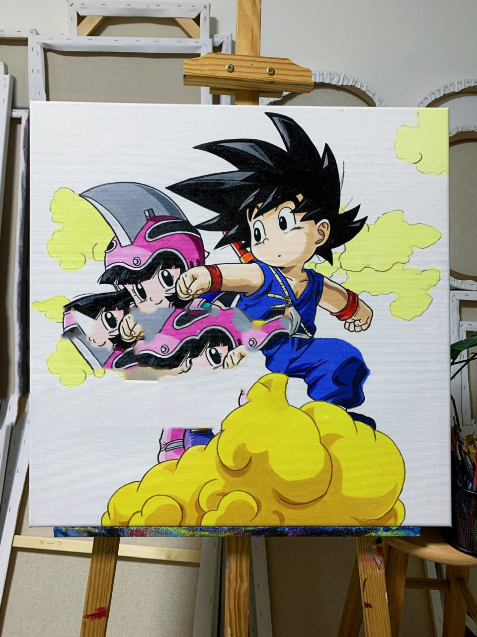 丙烯画|七龙珠琪琪悟空|附绘画过程