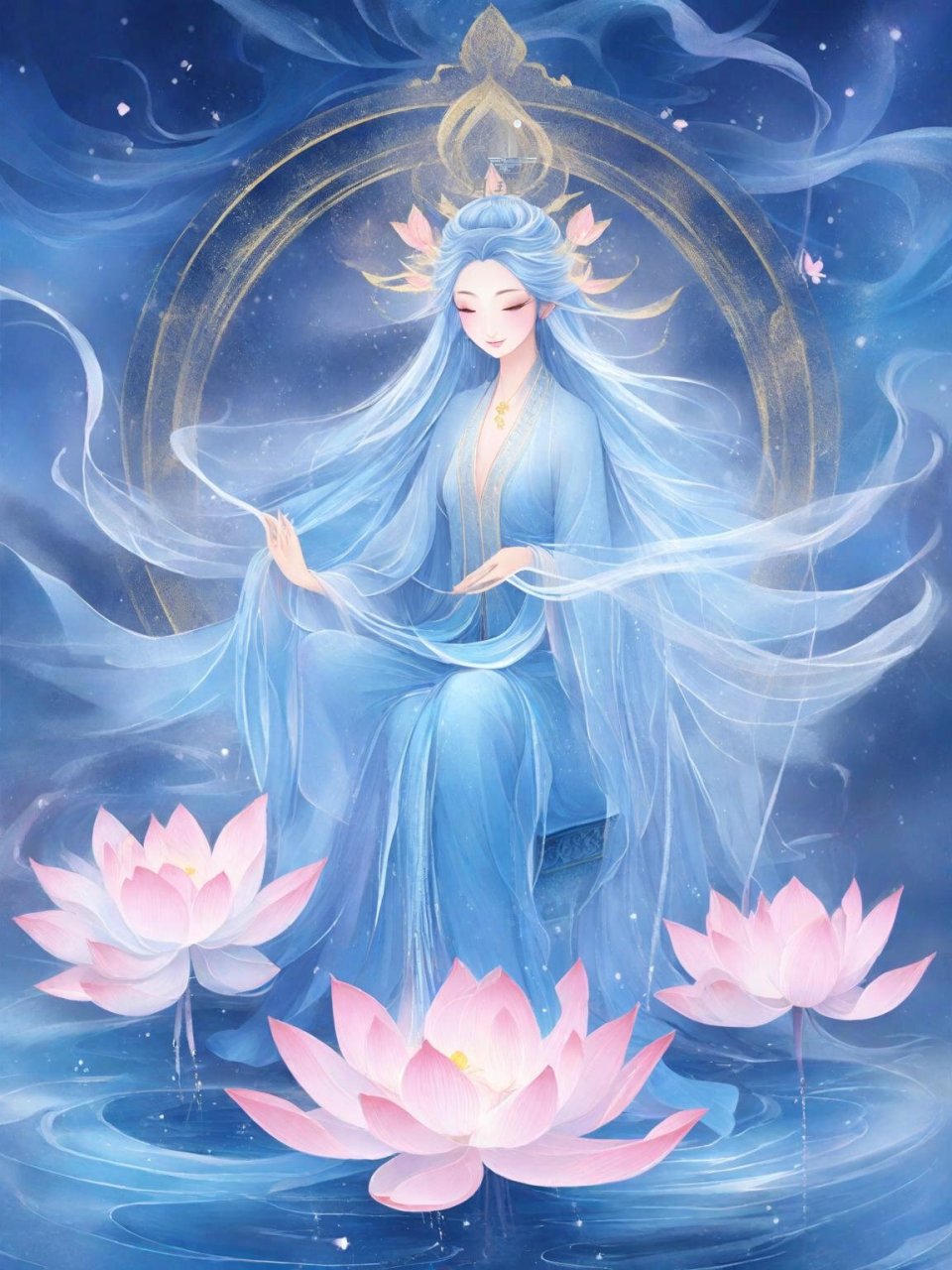 国韵古风丨禅意荷花丨请礼貌取图 禅意荷花,寂静中开放, 莲叶浩渺