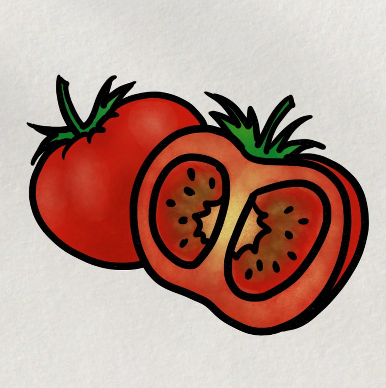 西红柿简笔画 画法图片