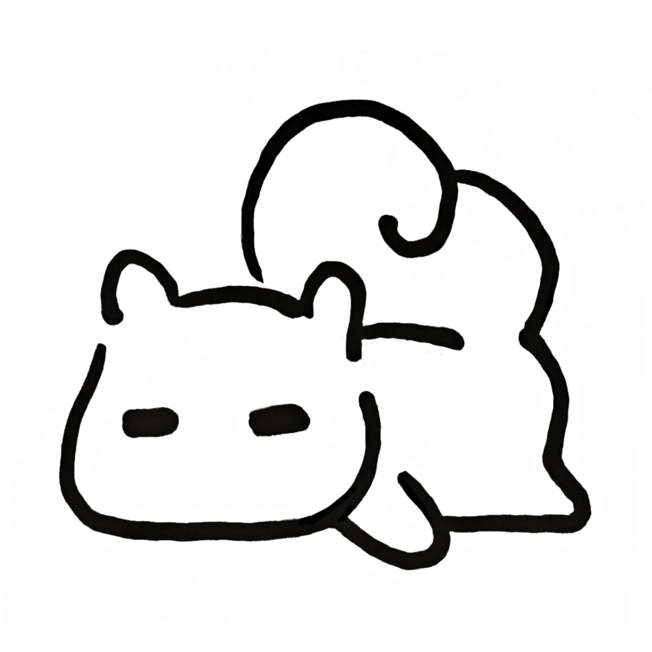 极简手绘表情动物涂鸦:9715可爱小松鼠