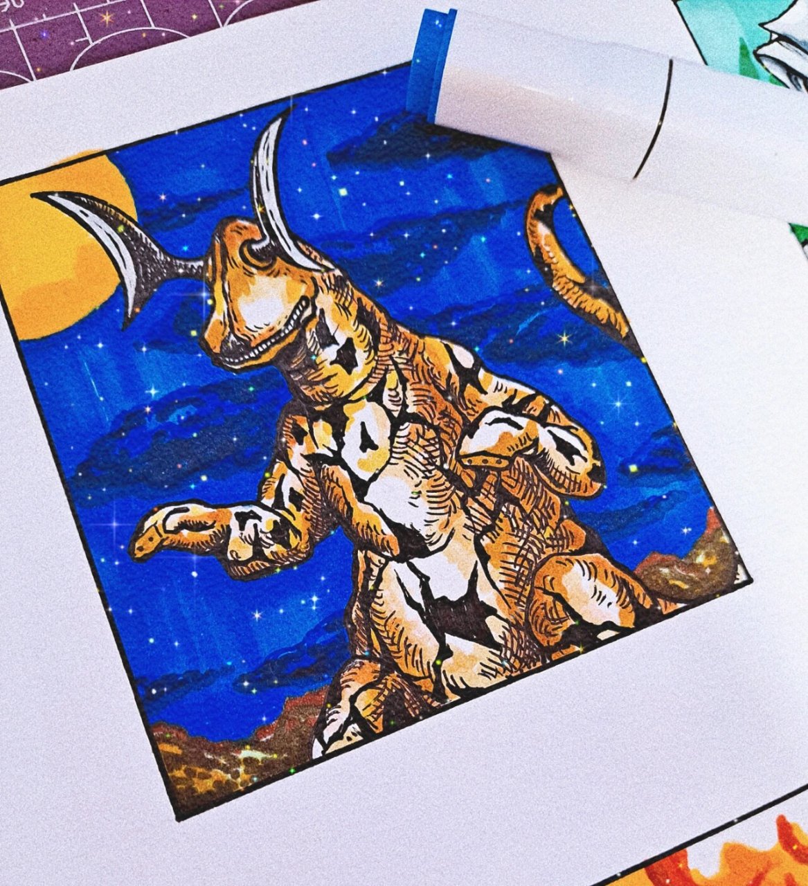 随手画经典怪兽艾雷王 经典怪兽艾雷王,最早出现于赛文奥特曼剧集~都