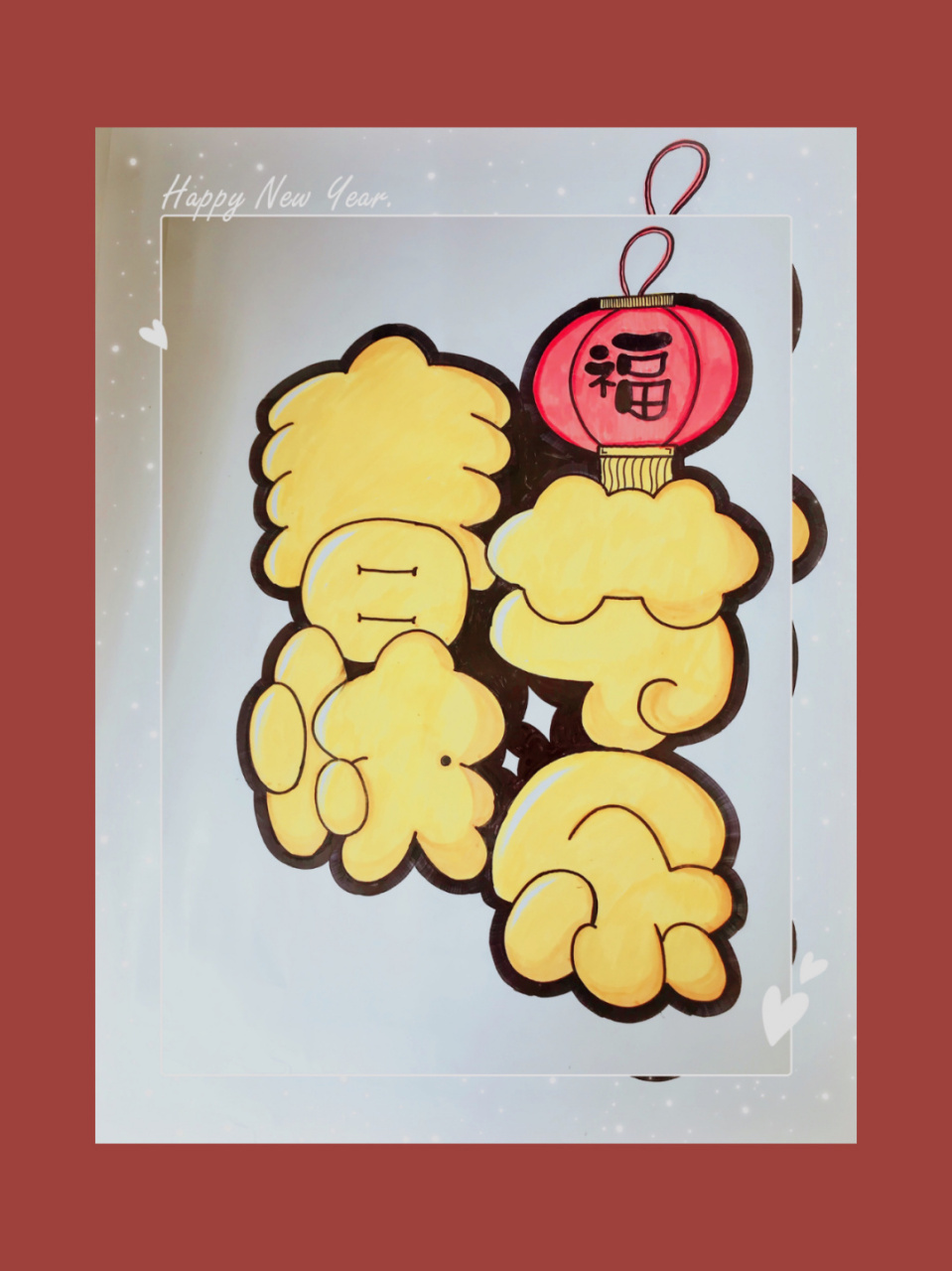 06【手绘字体练习】胖胖字|春节快乐92 78 祝大家新春快乐92