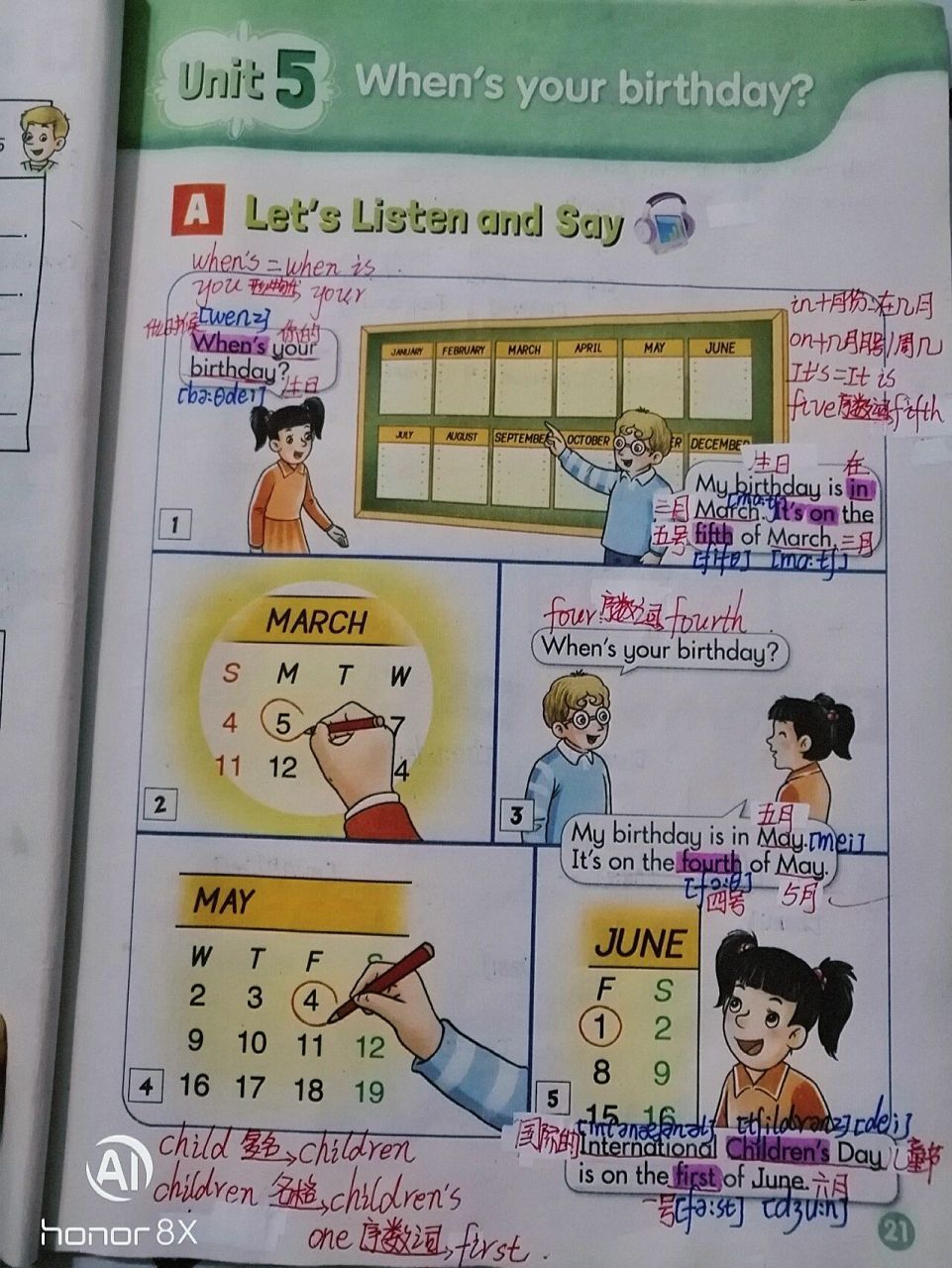 湖南湘少版英语一5年级下册unit5 unit 5一whens your birthday.