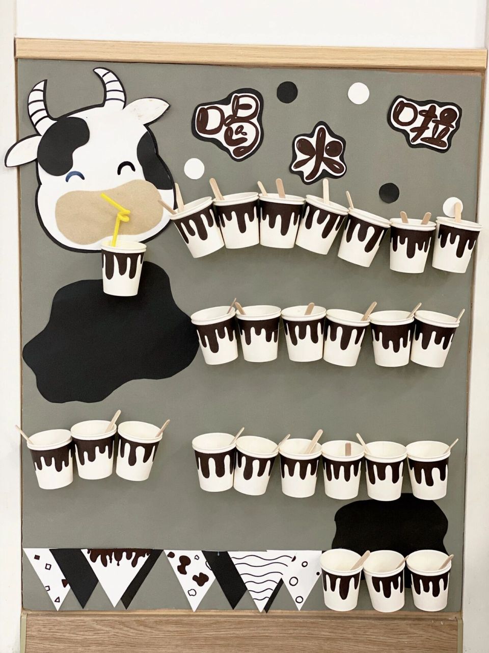 幼儿园 环创 喝水墙 主题墙面 奶牛98主题:喝水墙面设计 拿图记得