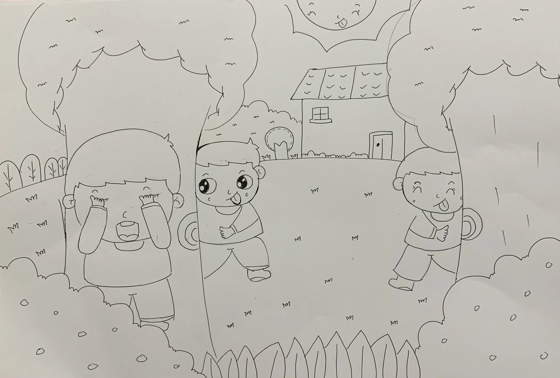 简笔画《捉迷藏