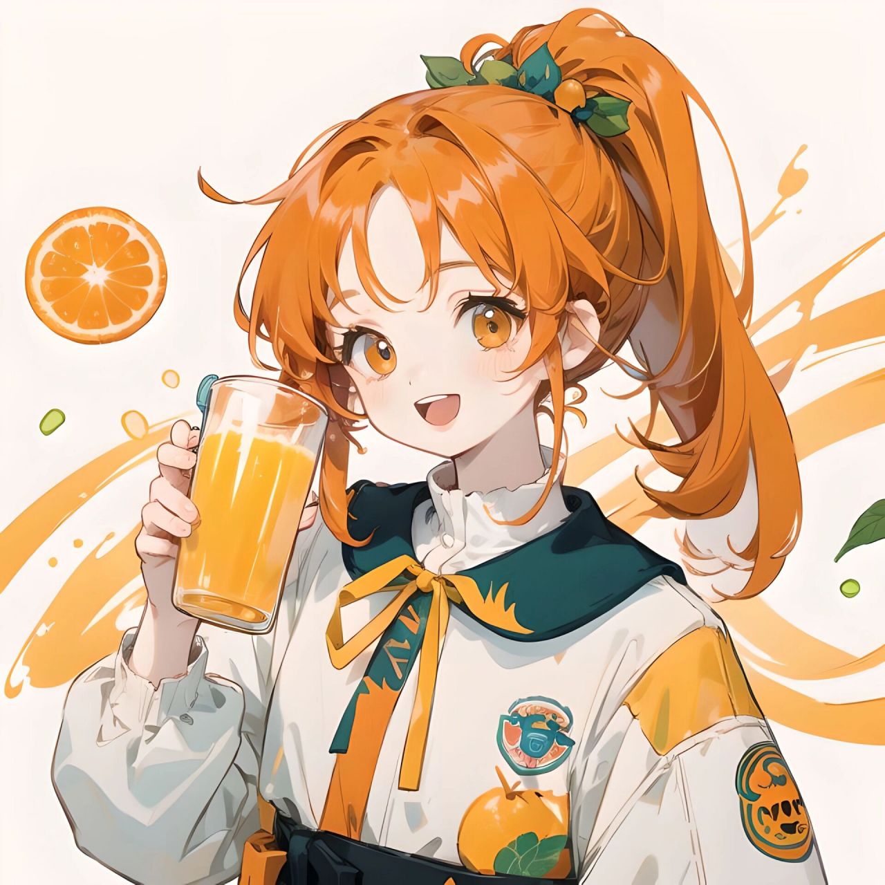 清新橙色系女生头像～ 闺蜜头像,五排头像,姐妹头像,自用都可以