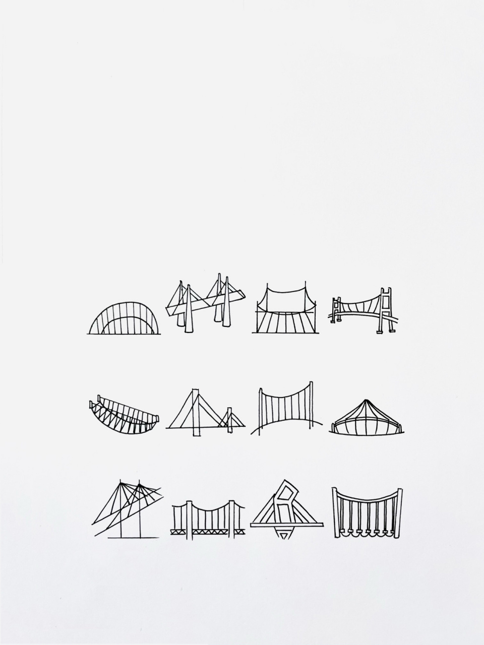 【简笔画】吊桥 分享一组建筑类简笔画—桥 大家还喜欢什么是我没有画
