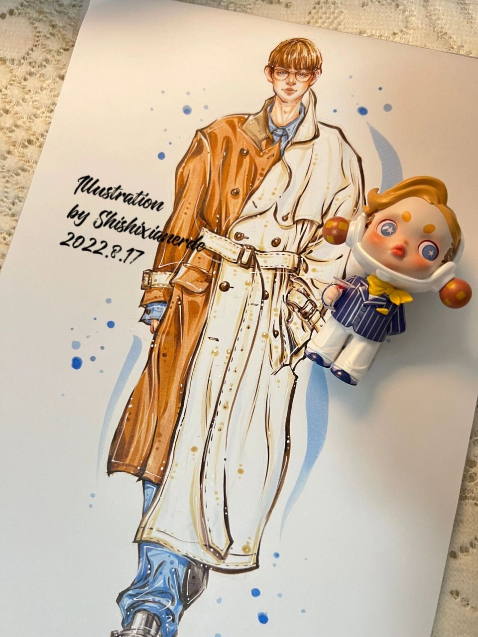 时装画秀场| 手绘效果图| 男装风衣画法 💛风衣休闲男装 🧡和sp的