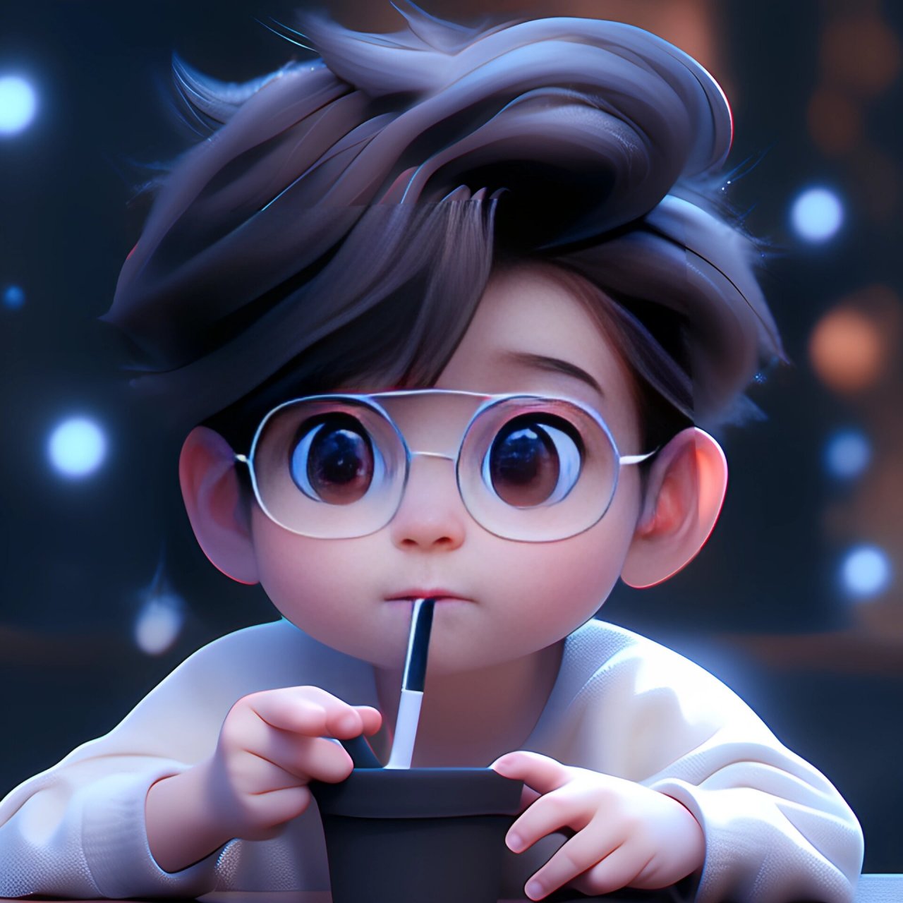 最火的奶茶萌娃情头