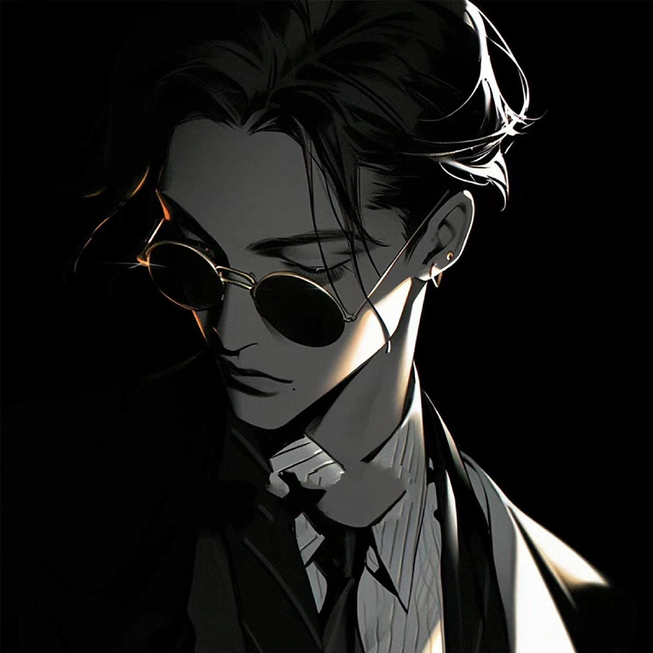 「男生头像」黑色系霸总动漫男头像