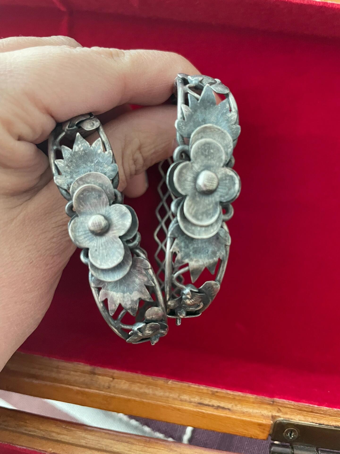 收藏级别 古董老货 清代银手镯