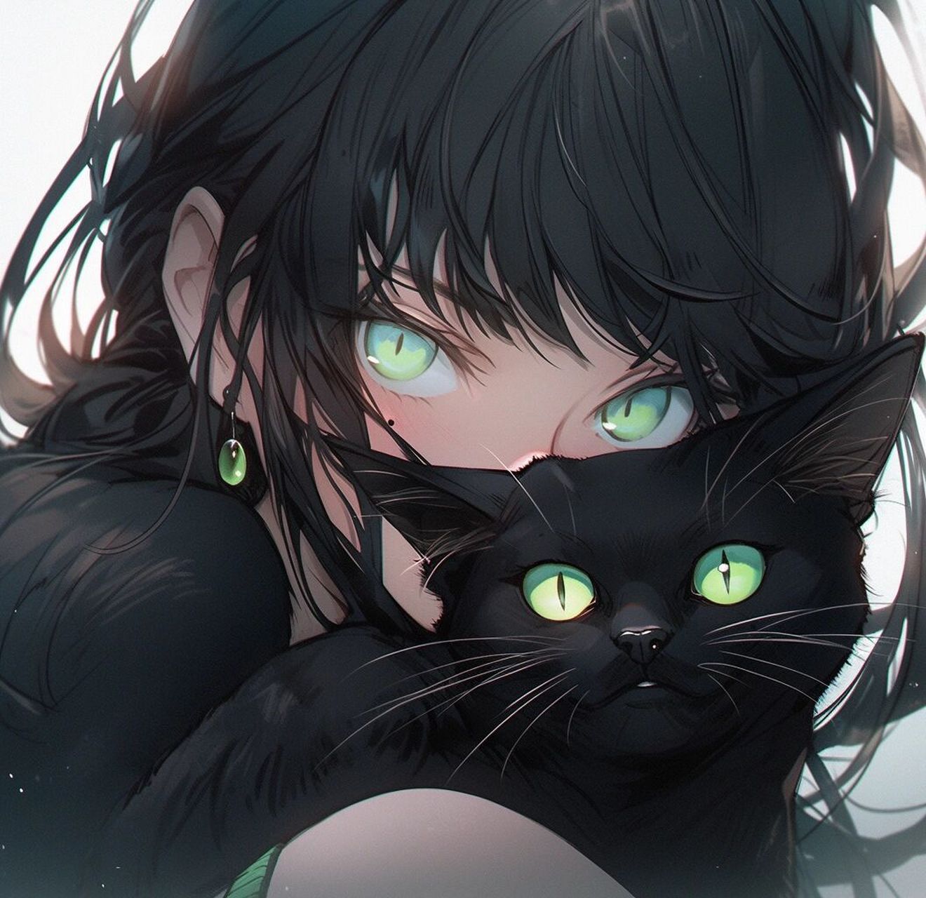 神秘少女和猫咪的眼睛!