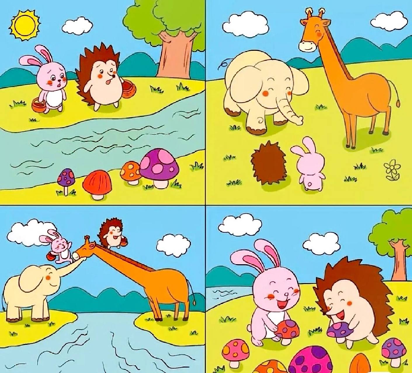 二年级看图写话 采蘑菇 春天来了,万物复苏,到处是一片生机勃勃的景象