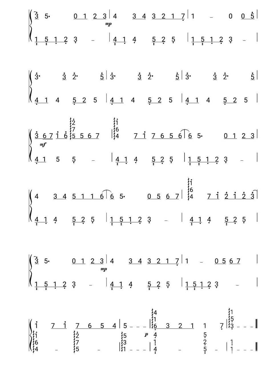 这钢琴流行歌曲简谱分享9之 遇见 #钢琴简谱# #钢琴弹奏# #钢琴