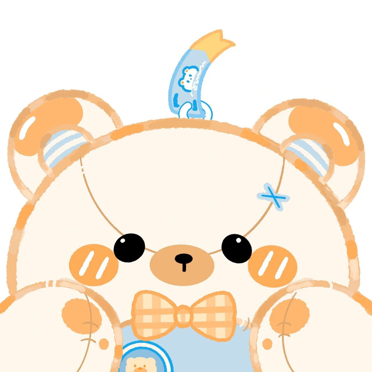 头像 先给大家看看我最喜欢的浅色仔仔熊我喜欢给小熊戴圆形眼镜(可爱