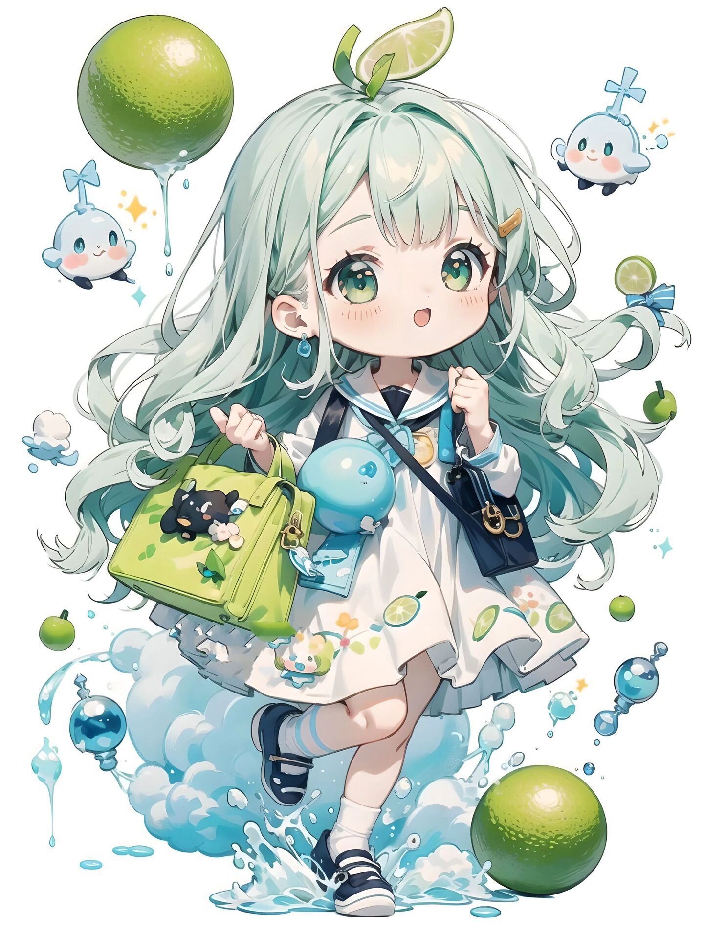 动漫范画 | q版动漫少女@细节决定的动态