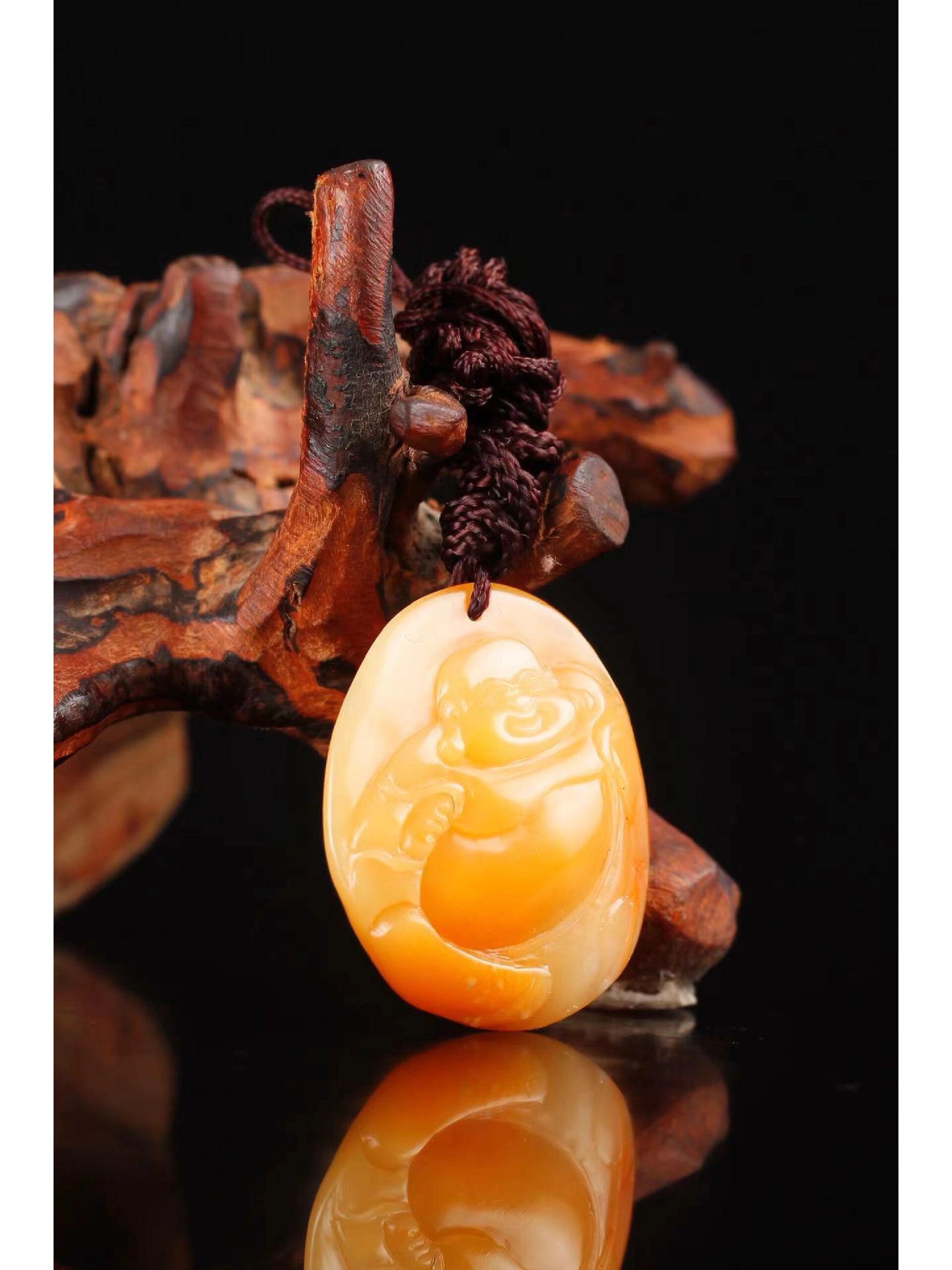 寿山石田黄石挂件项链吊坠