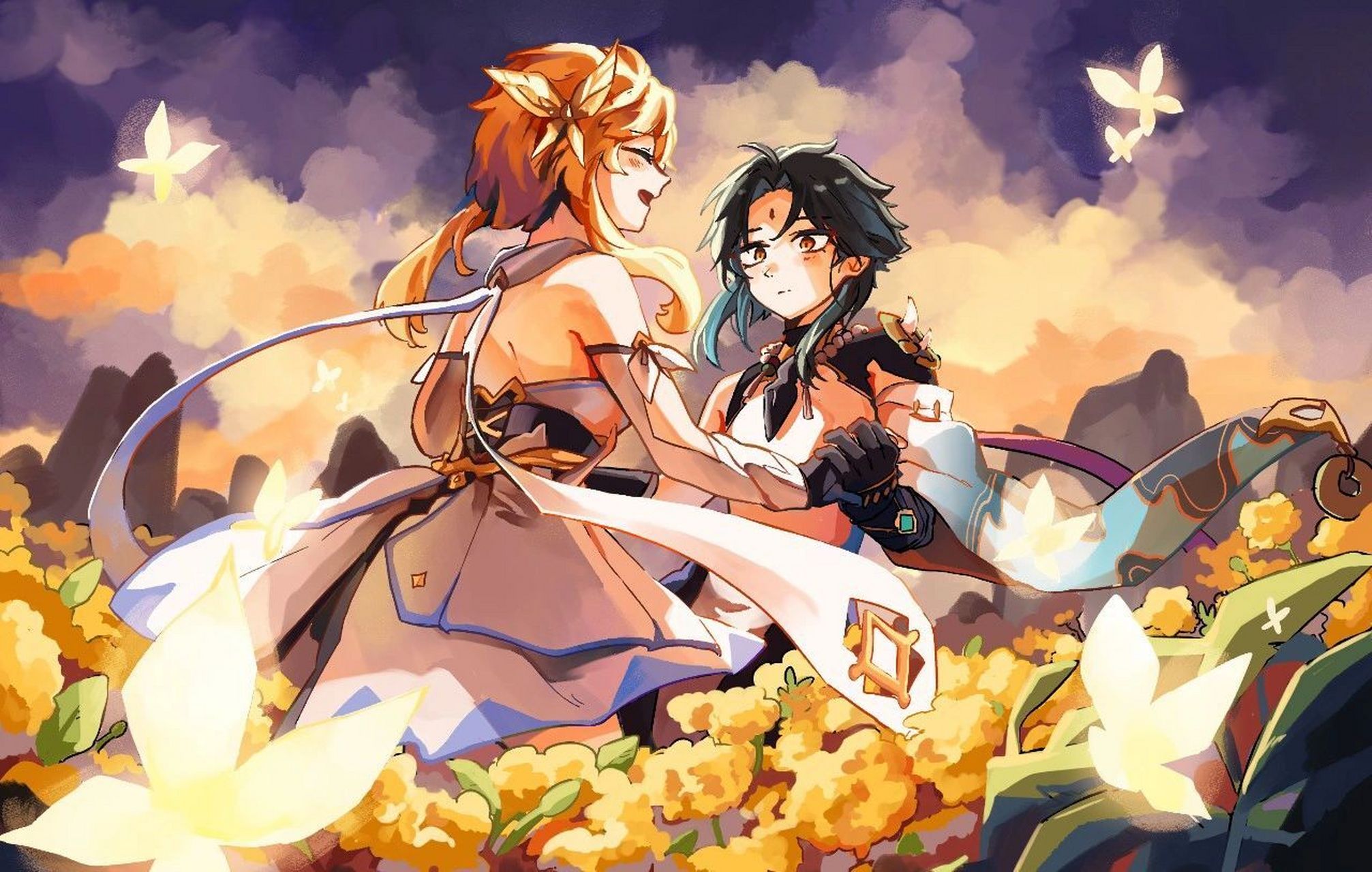 原神丨『荧&魈』6015 cr: 02020202