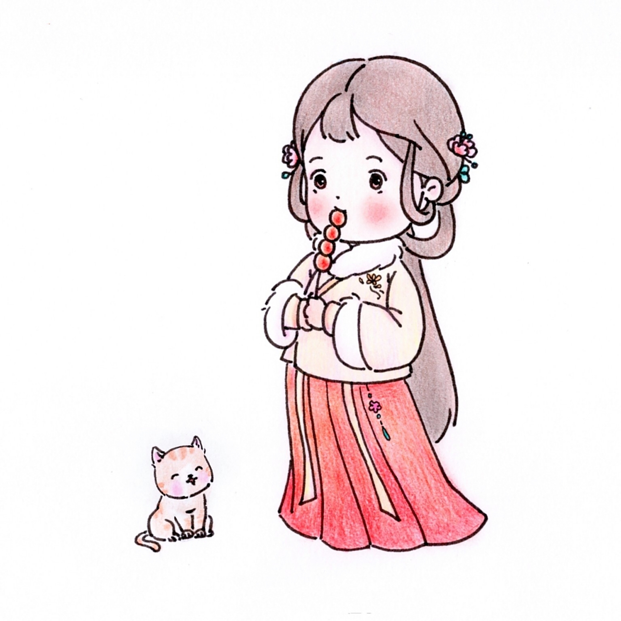 古风小人合集|简笔画|"幸得君心似我心" 又可以凑一波儿九图了,赶紧