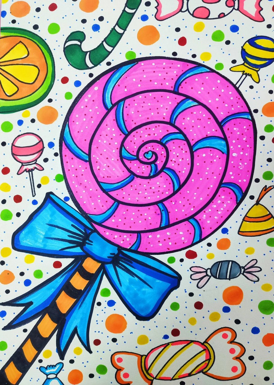 创意美术第21幅 | 96糖果世界 91适合年龄:幼儿中班~大班 97