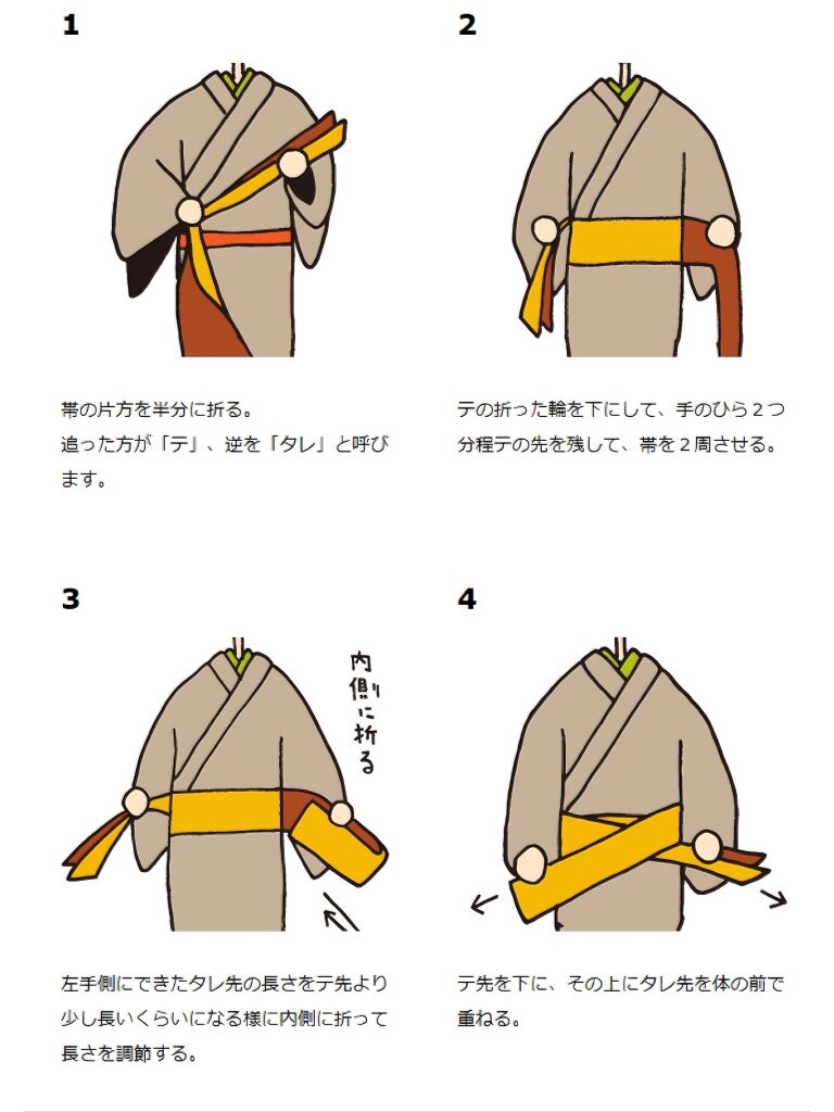 男士和服腰带结的系法