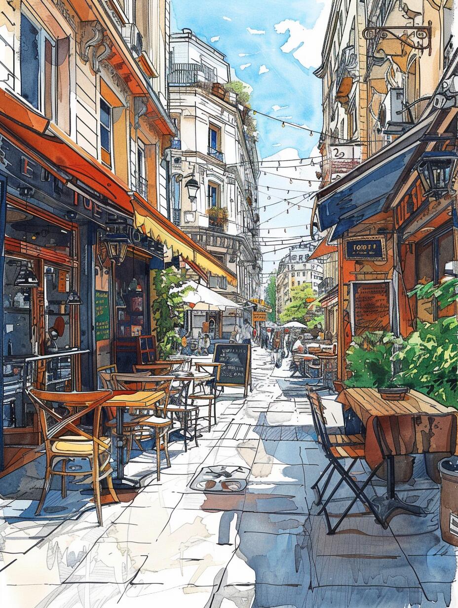 ai 素描|城市街景