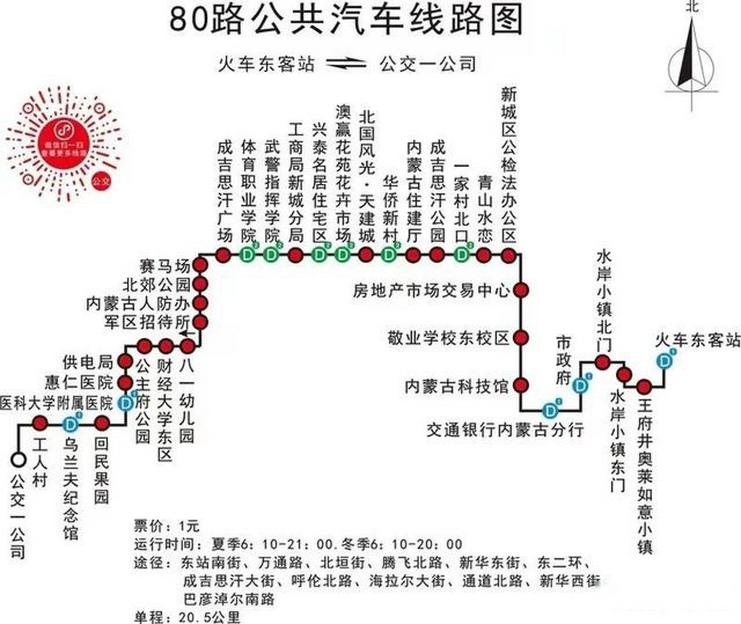 【呼和浩特80路公交,发车!