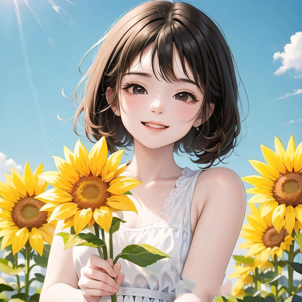 向日葵女孩  个性女生头像 向日葵不知道她是向日葵, 但是你知道她是