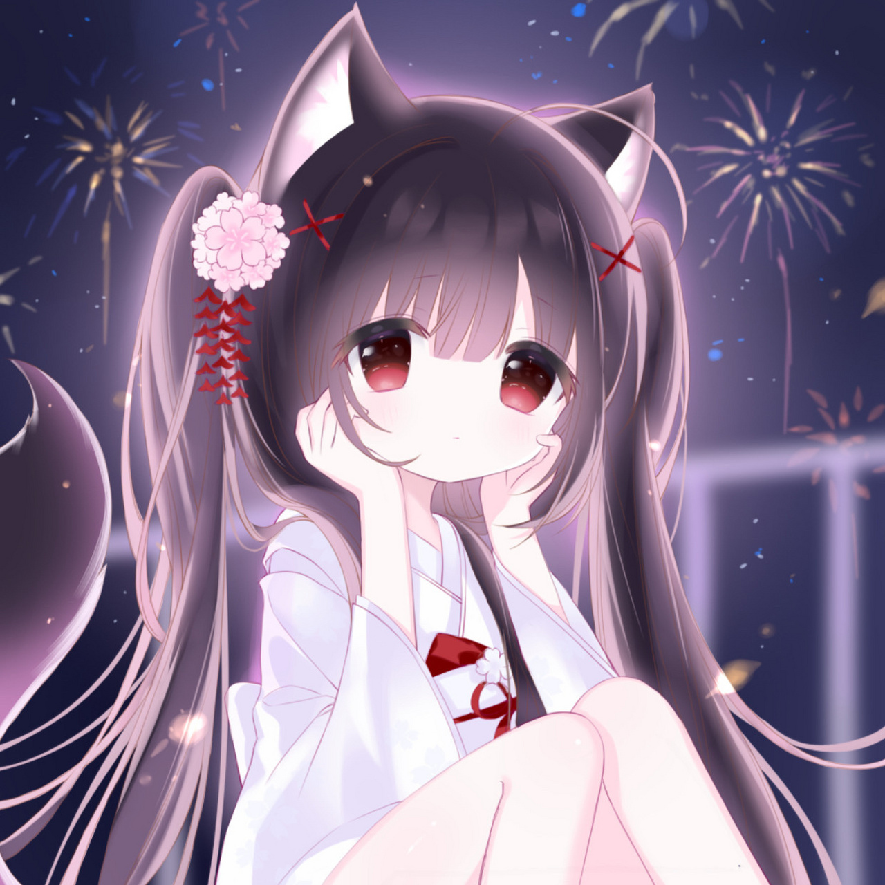 女生头像 和服 可爱 动漫 夏日祭