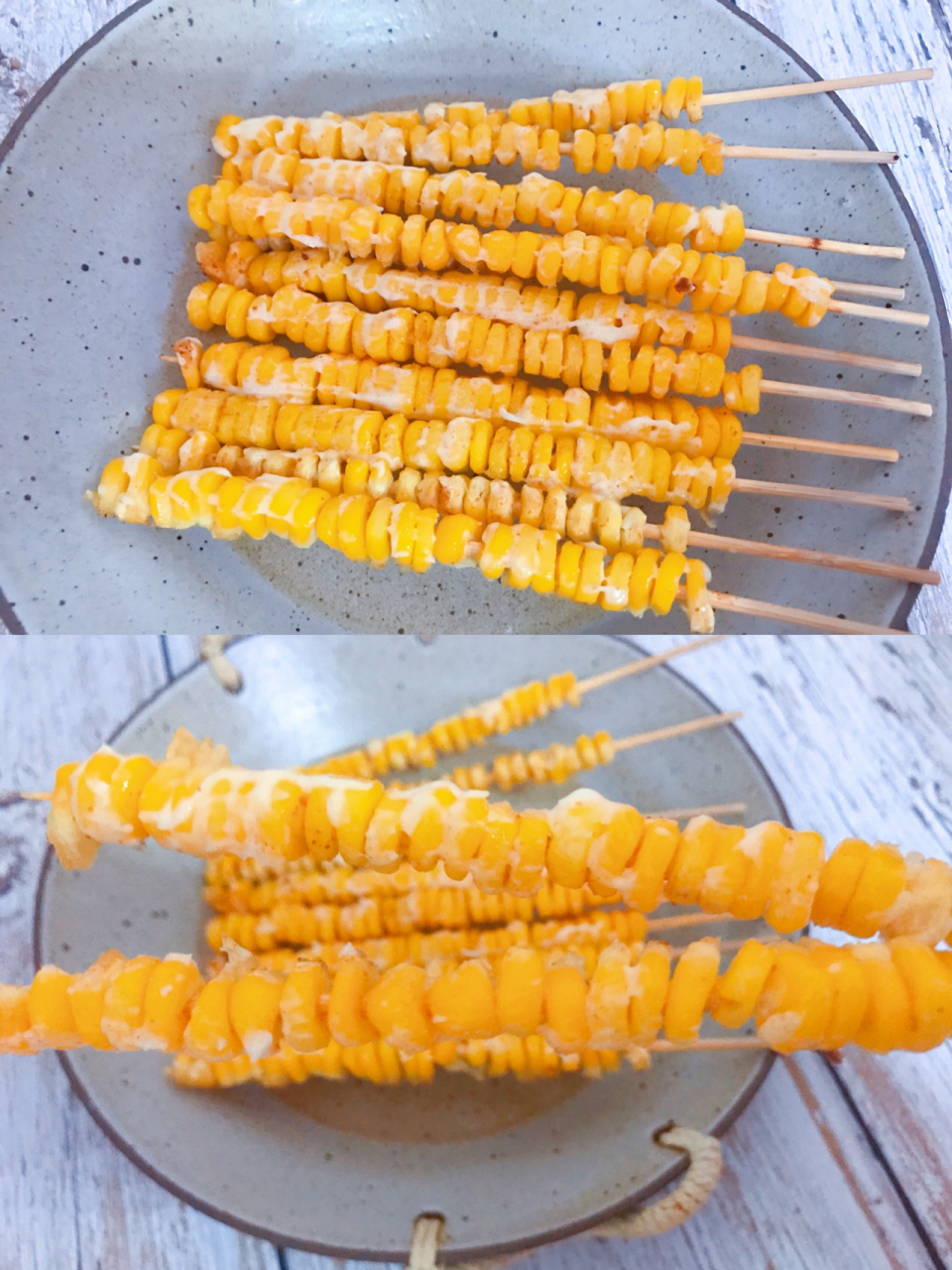 烤箱美食～秒杀烧烤摊92烤玉米串 前几天出去吃烧烤闺女特别爱吃烤