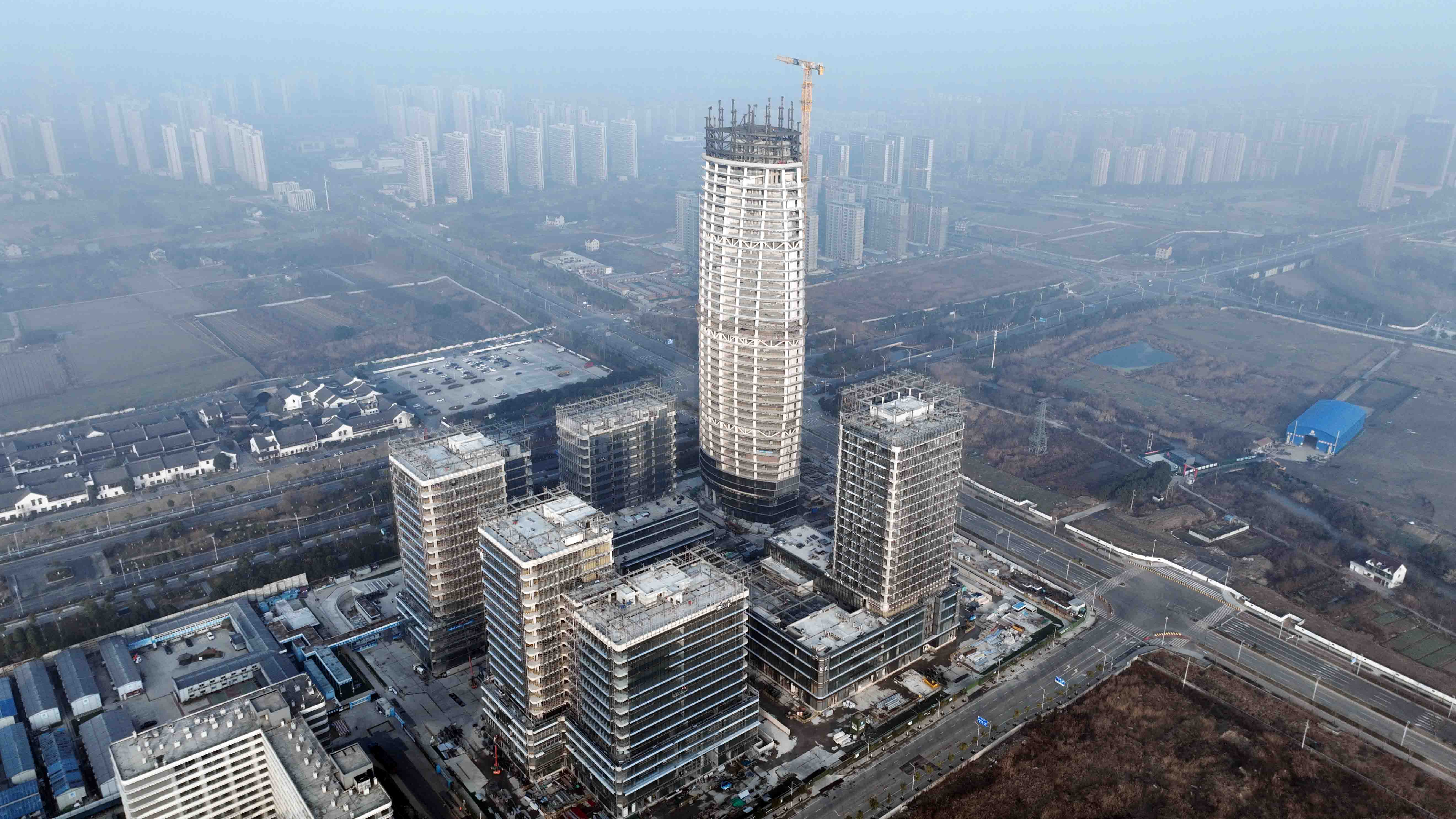 2024年1月1日,日新,月新,年新!嘉善第一高楼建设中!